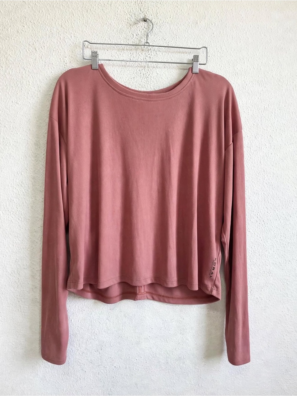 KORAL Marlow Long Sleeve Top in Rosewood / Dusty Mauve Rose Size Small